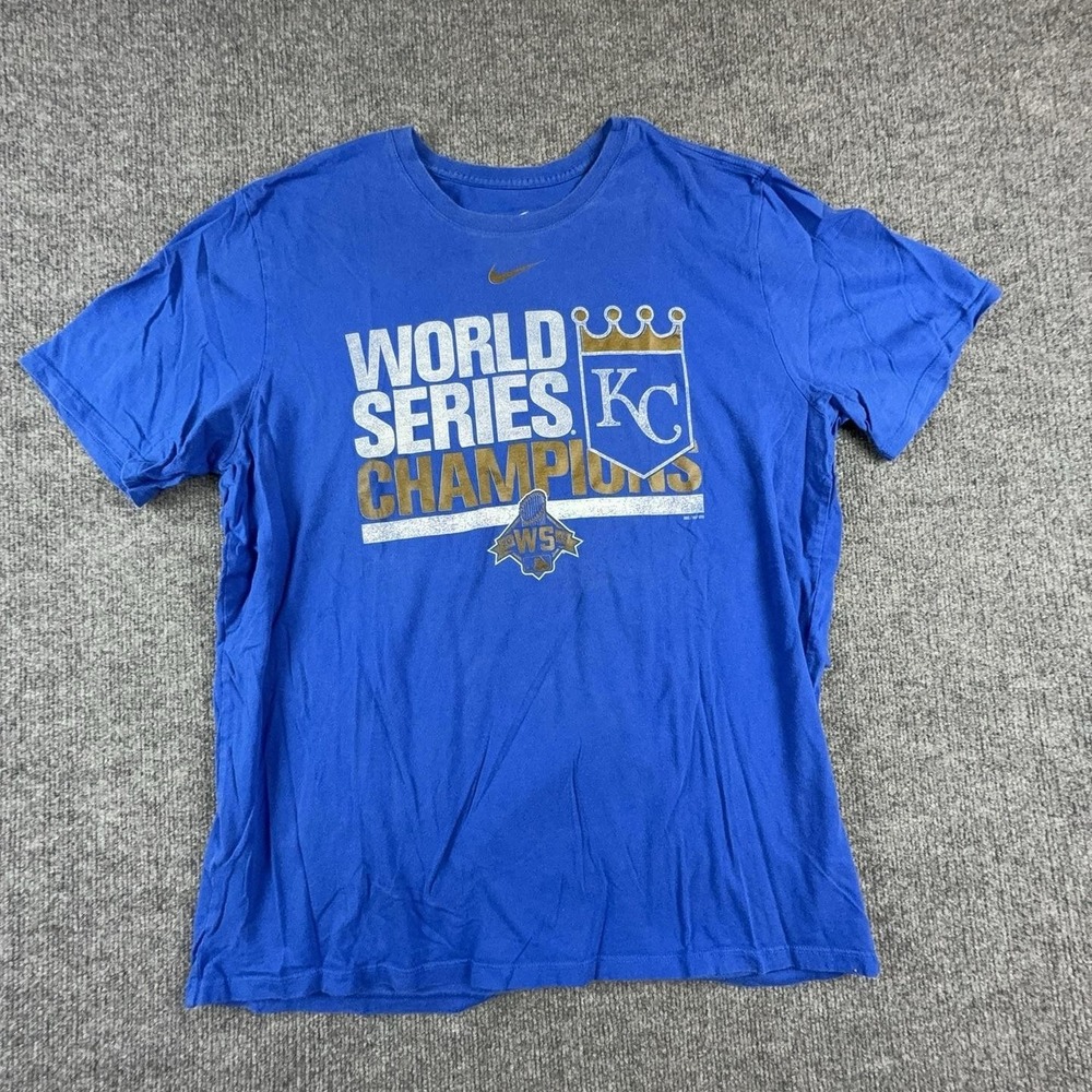 Kansas City Royals Shirt Mens XL Blue MLB Baseball 2015 World Series Champs Nike
